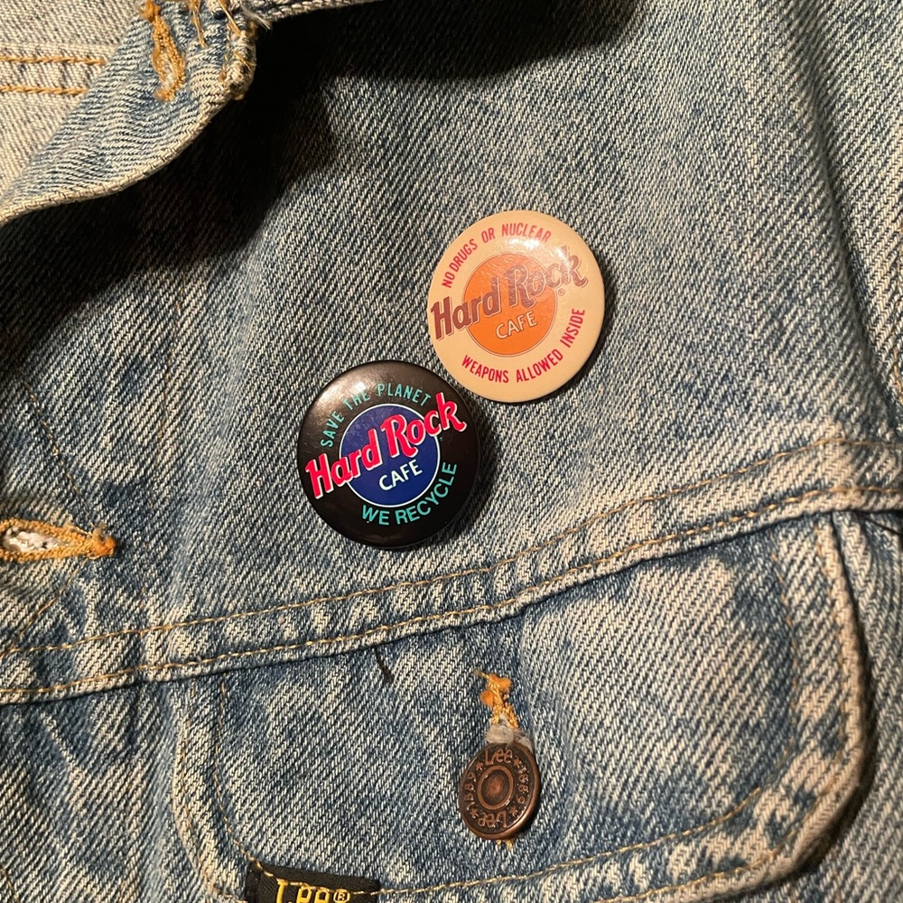 Hard Rock Cafe Lee Jean Jacket Chicago Size Small Blue Denim - Picture 4 of 13